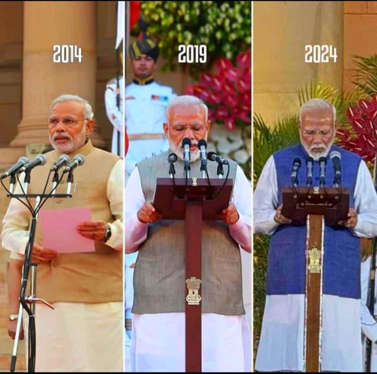 राष्ट्रपति भवन सभागार में तीसरी बार प्रधानमंत्री नरेन्द्र मोदी सरकार, रचा इतिहास।